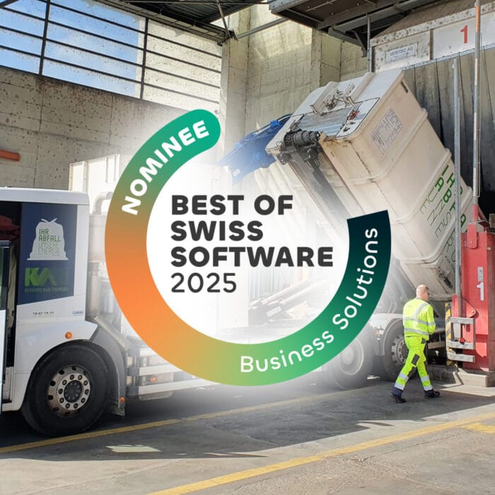 Nominiert für den Best of Swiss Software Award 2025 in der Kategorie Business Solutions: Unser "e-Container"-Portal für die KVA Thurgau